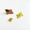 Broches 20pcs / 1Lot American Flag Lapel Pin United States USA Hat Tie Tack Badge Soft Email Metal