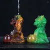 Tea Pets Resin Color Changing Pet Small Ornament Lucky Animal Dragon Sculpture Creative Play Mini Set Accessories Boutique 1Pc