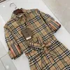 Luxusdesigner Plaid Casual Kleider für Frauen Hemd Kleider Kleider Sommer Kurzarm Festival Kleidung sexy Mini Geburtstagsfeier Outfits Asian Size M-4xl