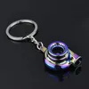 Metal Turbo Keychain Molling rolando girando a parte automática modelo turbina turbocompressor anel de corrente de chave 7 cores