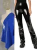 Women's Pants High Waist Faux Leather Women Slim Straight Ladies Elastic Shiny PU Bodycon Long Trousers Clubwear Custom