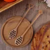 Lepels houten honing lepel handgemaakte roerder lange handgreep koken bakgereedschap keuken servies servies schep koffie thee
