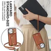 Crossbody Leather Szipper Card Walled Case ، Funda Pass Funda ، غطاء رينجستاند لاين لـ iPhone 15 Pro Max 14 13 12 11 XS 8