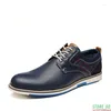 Sıradan Ayakkabı 2024 Bahar Sonbahar Erkekler Deri Deri Dantel Yukarı Moda Rahat Yürüyüş Ayakkabı Avrupa Tarzı