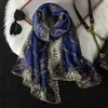Mode print ontwerp vrouwen zijden sjaal sjaal elegante hoofddoek convinient bandage hijabs chiffon moslim wrap sjaals 240417