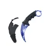 Couteau karambit tactique Hawkbill avec gaine et cordon lame courbe de chasse au couteau de survie