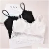 Serbatoi di camisoles Y Womens senza maniche per ciglia in pizzo Lingerie Massine imbottita crogiola canotta per le canotte del reggiseno bralette cami crop to2 otvso