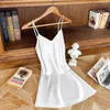 Women's Sleepwear Sexy Backless Mini Chemise Nightdress Summer Satin Suspender Intimate Lingerie Nightgown Home Dressing