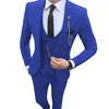 Herrenanzüge Neueste Design Marine Blue Hochzeit Smoking Anzug Silm Set formelle Business Rauchen Prom Kleid Männliche Blazer Weste mit Hosen
