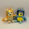 Cartoon Bluey 10-28-40 cm Peluga di peluche Cuscino per giradini Decorazione del portachiavi