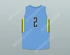 Aangepaste nee Naam Mens Jeugd/Kids Player 2 Playground Elite Aau Light Blue Basketball Jersey Top gestikte S-6XL