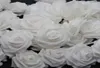 10pcs100pcsホワイトペーフォームバラの花の頭の家の装飾的な花の花輪のための人工ローズウェディングパーティーDIY装飾17670401