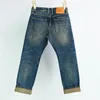 Herenjeans 18oz zwaargewicht rood selvedge vintage blauwe denim voor mannen katoen gewassen broek Amerikaanse casual mannelijke rechte broeken