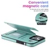 W przypadku obudowy iPhone 15 Pro Max z uchwytem karty, Flower Magnetic Back Cover dla iPhone15 14 13 12 11 XR XS x 8 Portfel dla kobiet, Conque Conque Conque Conque Conque