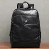 Rugzak Vintage Echte lederen luxe Luxe Travelzakken Knapsack Fashion Schoolbag Offomputer Bag voor laptop