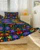 Bed rok kleurrijk Mexico abstract bloem elastisch gemonteerde sprei met kussenslopen matras dekbed beddengoed set laken