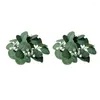 Dekorativa blommor pelarljus krans eukalyptus ring set för hem bröllop fest bord mittpiece dekoration konstgjord grön