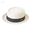 BERETS 1920s Woolen Flat Top Hat Hippies Hide Brim Fedora Stage Testewwear