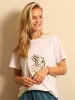 T-shirt di gatto carine 2024 Donna abbigliamento a maniche corte in cotone biologico topme sciolte