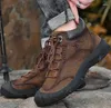 Casual Shoes Men Genuine Leather Hiking Waterproof Outdoor Sport Mountain Athletic Large Size