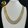 Beliebtes 10mm 12 mm AU750 18K Echtes Gelbgold aus Hip Hop Juwelry Mann Miami Cuban Chain Tafel Chain Kette