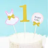 お祝いのサプライ3 PCS/セットボーイガールボウベビーシャワーケーキの子供のための誕生日パーティーのベーキングファースト装飾ブルーピンク