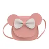 Sacs de rangement Winkinlin Toddler Girl Girl Cartoon Sac à main Pu Handsbag avec une jolie souris E AR Bow pour les enfants