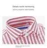 Camisas de vestido masculinas Smart Five Windsor Collar Camisa listrada Homem Red Blue Wedding Tuxedo Chemise Cotton Manga Long Mens Mens Slim