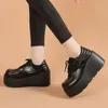 Plattform Nietkette Dekoration Damen Pumps Gothic Punk Wedges High Heels Mädchen Kawaii Subkultur Mary Jane Schuhe Frau 240424