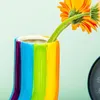 Vasen Regenbogen Banane Vase Ornament Harz Handwerk Dekoration U-förmiger Desktop Geschenk kreatives Zuhause Wohnzimmer