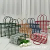 Borsa intrecciata in plastica a mano gelatina borse da regalo per vaso per verdure borsetta per la spesa