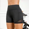 Active Shorts Women Gym Tight Lifting Buttocks Yoga Plus Size With Pockets Fitness Running Biker Side Workout Nude Pants