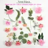 Flores decorativas 50pcs misturam rosa Conjunto de combina de folha verde de seda artificial rosa para artesanato diy bouquets de arranjo floral decoração falsa