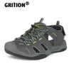 GRITION Men Summer Sandals Non Slip Comfortable Closed Toe Male Casual Shoes Breathable Outdoor Trekking Rubber Sole Slippers 240418