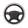 Steering Wheel Covers Pink Flower Car Cover 37-38 Soft Floral Fashion Auto Decoration Accessories