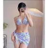 Nouvelle fille bikini petite poitrine sexy rassemblement de la mode de la mode Split Split Swirtwear Women's Tree Piece Set