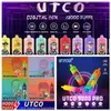 오리지널 UTCO 토네이도 퍼프 9K 12K 7000 일회용 E 담배 9000 퍼프 미리 채워진 카트리지 메쉬 코일 RGB 라이트 vape 펜 키트 대 Randm 7K Randmvapes 12000