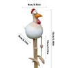 Décorations de jardin Fund Big Eyed Chicken Long Foot Resin Crafts Statues Statue en bois décoration Papier Hen Sculptures Garden Fence Art Supplies