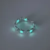 Bandringen verstelbare punk noctilucent schattige ster hartvormige liefde ring paar gloeiende nachtglowring voor mannen en vrouwen Halloween Party Gifts Q240427