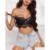 Camisoles Tanks Femmes Y Lace Bralette Lingerie Suites réglables Sous-armatures Bras Summer Crop Tops Top Top Bandeau sous-vêtements Drop déliv otob4