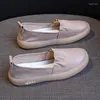 Chaussures de marche en plein air des appartements de jogging en cuir authentique glissée sur un mocassin respirant sans maternité pépinière