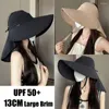 Wide Brim Hats UPF50 Sun Hat UV Protection 13CM Large Cycling Visor Full Face Cover Outdoor Women