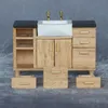 1 12 poupées meubles miniatures de salle de bain évier de cuisine avec bassin armoire Dolls house miniature de cuisine meubles 240423