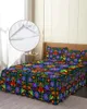 Bed rok kleurrijk Mexico abstract bloem elastisch gemonteerde sprei met kussenslopen matras dekbed beddengoed set laken