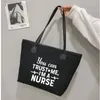 Einkaufstaschen niedliche lustige gedruckte Geschenke für Pflege Arbeit Tasche Leinwand Tasche Schulter Beach Handtasche