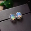 Stud Earrings Sale Classic Natural Opal 4x6mm maat Gemstone met certificaat Real 925 Silver Simple Girl Cadeau