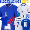 24 25 EUR0 CUP FRANSKT JERSEY MBAPPE THURAM DEMBEL COMAN SALIBA KANTE MAILLOT DE MAILLOTS GRIEZMANN KIDS FULL SPORT SETS MED SOCKS FOTBALL SHIRT STORLEK 16-28