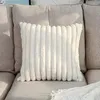 Oreiller inyahome couvre à lancer blanc en peluche fausse fur accentuer texturé moderne pour canapé canapé chaise de lit cojines décorativos coussin