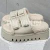 Pantofole donne primaverili dell'autunno 2024 peluche unica toppa tosta testa aperta comoda scarpe femminili versatili