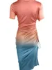 LW Plus -Size -Kleider Sommerstufe Drawess Riched Bodycon Kleider hoch geteilt Mode Bodyshaping Female Vestidos 240419